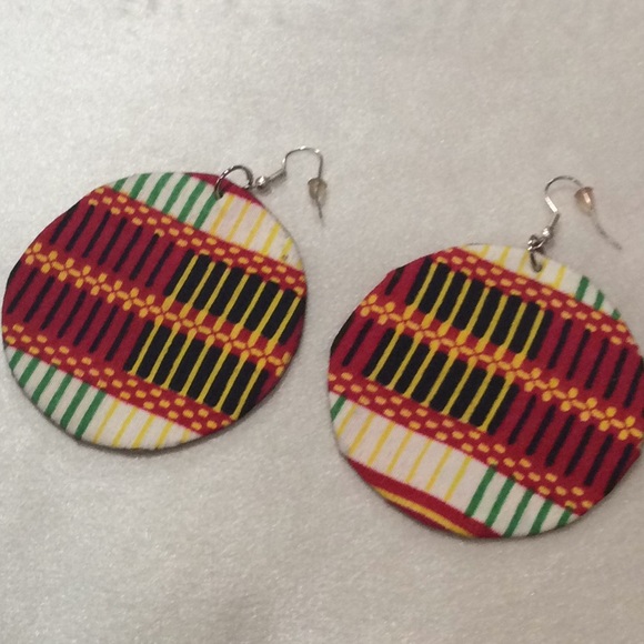 unknown Jewelry - Fabric round flat earrings .($8 if you buy 3) unknown Jewelry - Fabric round flat earrings .($8 if you buy 3)